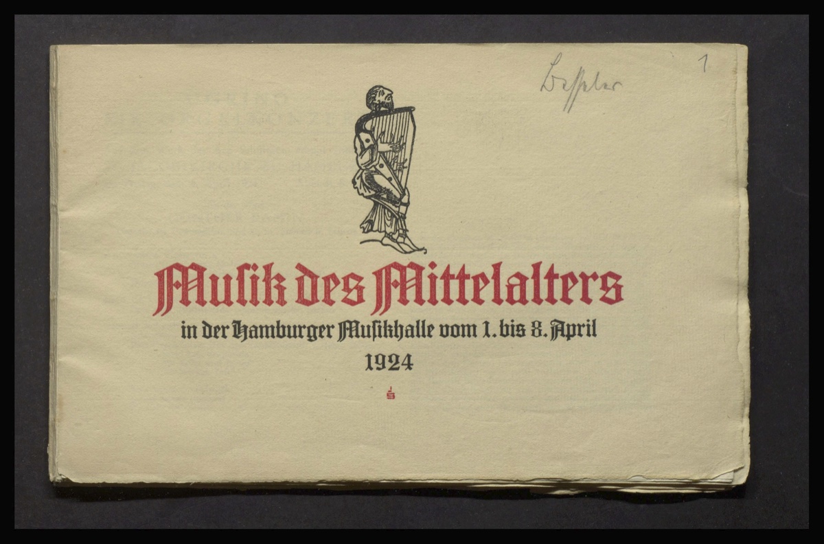 1924 Hamburg concert program for Musik des Mittelalters
